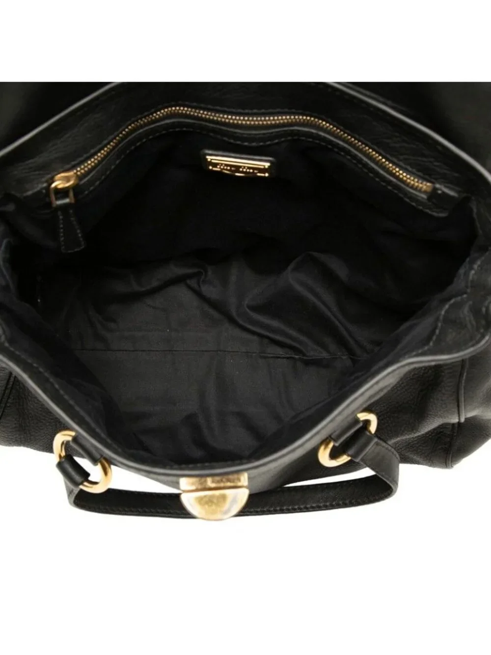 Miu Miu Chain Shoulder Bag 2-Way Black Leather
